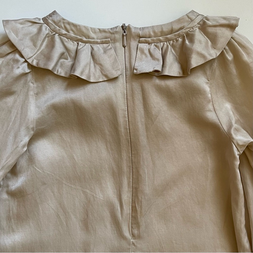 Marie Chantal Cream Silky Dress with Ruffles - Size 6 - Picture 13 of 16
